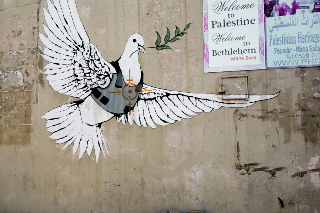 Bethlehem Palestina vredesduif | Banksy vredesduif | Banksy Palestina | Banksy Bethlehem