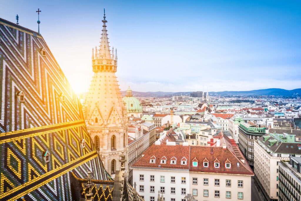 Uitzicht vanaf de Stephansdom in Wenen