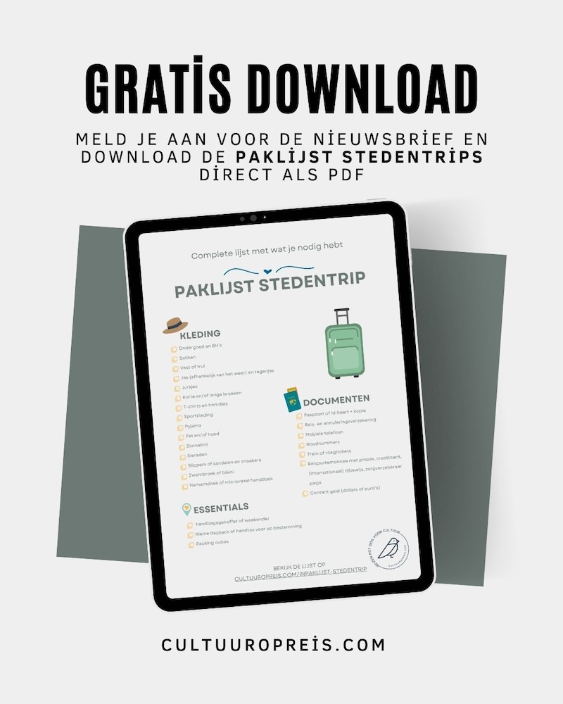 Paklijst stedentrip downloaden