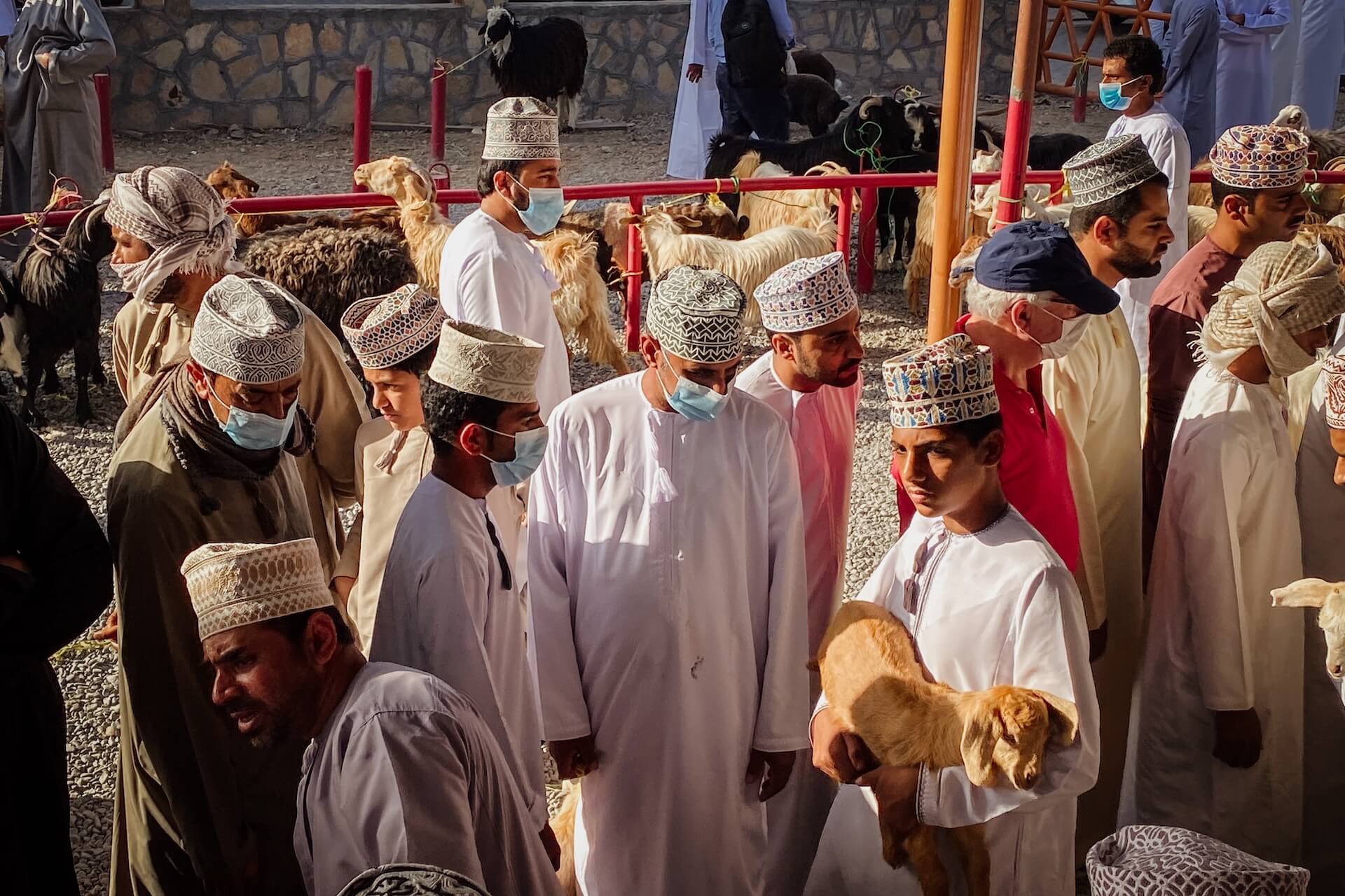 Geitenmarkt van Nizwa in Oman